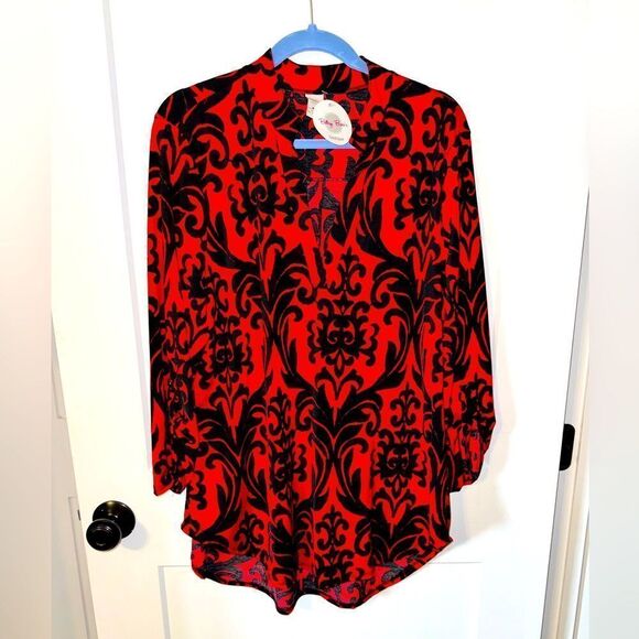 BETSY BOOS BRAND WOMENS NEW PLUS SIZE BLOUSE - Picture 1 of 4